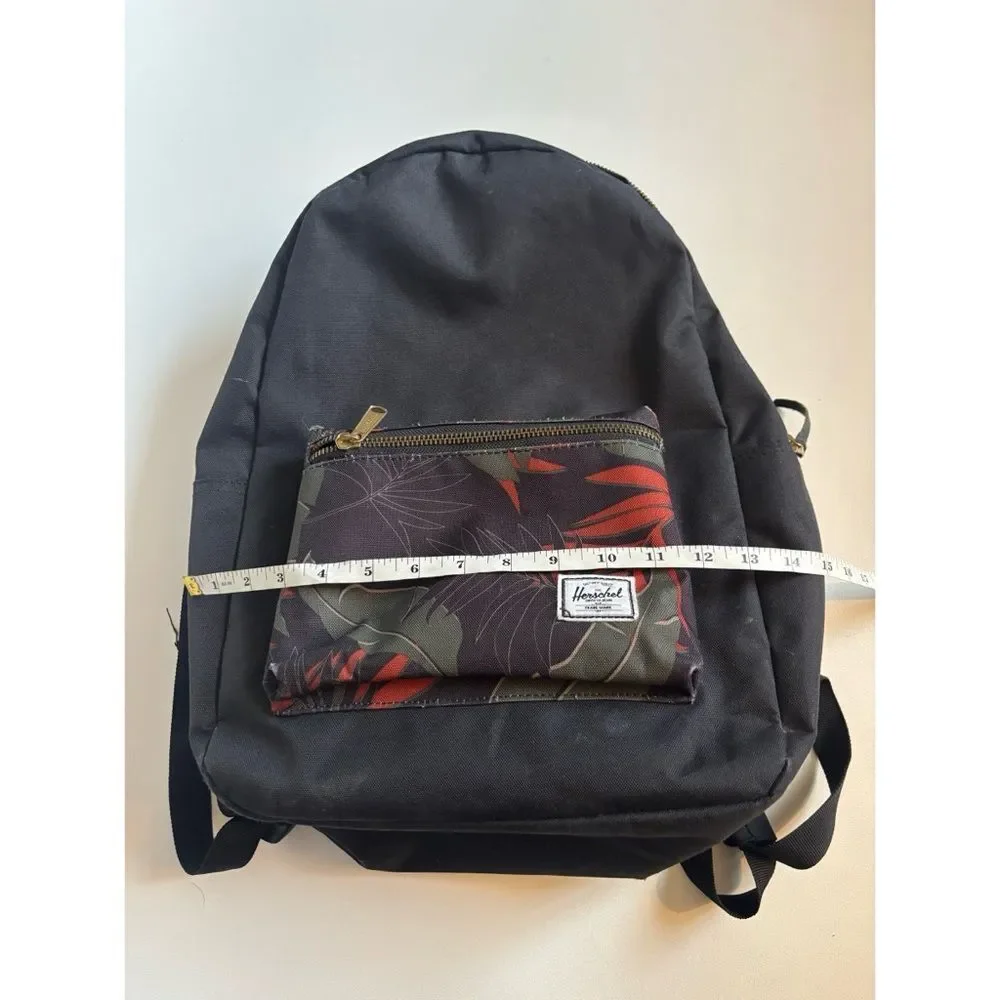 Herschel  Olive Palm Lives Backpack in Black ~ Used